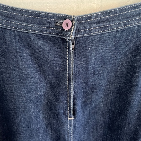Vintage 90s Y2K Denim Pencil skirt Grungy Dark Wash 100% Cotton Sz 15 - Picture 7 of 8